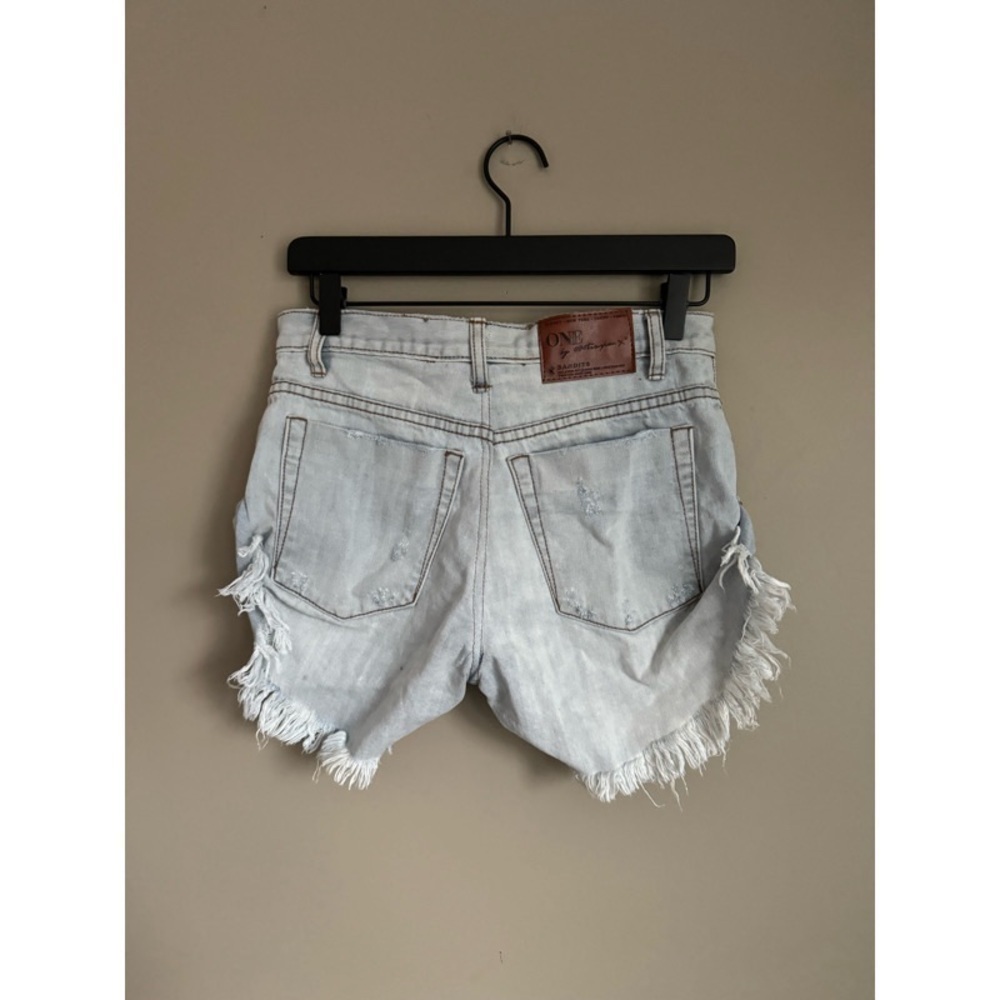 ONE X ONE TEASPOON Light Wash Bandits Shorts